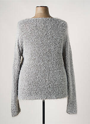 Pull coupe cintrée manches longues gris IMPULSION femme