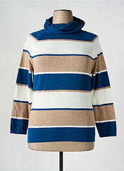 Pull col roulé bleu MARBLE pour femme seconde vue