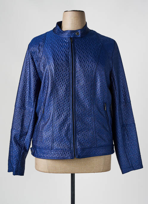 Veste casual col rond bleu FRED SABATIER femme