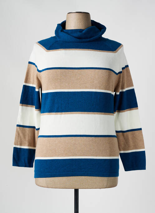 Pull col roulé bleu MARBLE pour femme