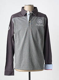 Polo manches longues manches longues gris BLACK WELLIS homme