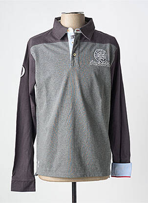 Polo manches longues manches longues gris BLACK WELLIS homme