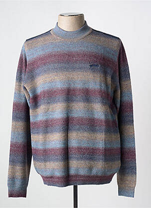 Pull col rond manches longues bleu DELAHAYE homme