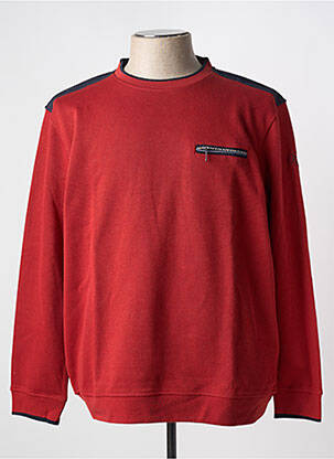 Pull col rond manches longues rouge COFOX homme