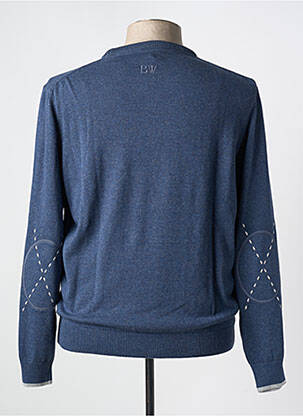 Pull col rond manches longues bleu BLACK WELLIS homme