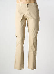 Pantalon slim fermeture zippée sous rabat boutonné beige JOST homme