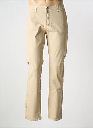 Pantalon slim fermeture zippée sous rabat boutonné beige JOST homme