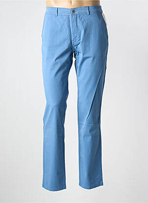 Pantalon slim fermeture zippée sous rabat boutonné bleu DELAHAYE homme