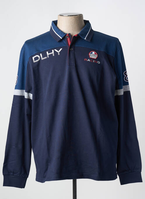 Polo bleu DELAHAYE pour homme