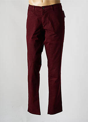Pantalon droit stretch taille normale rouge DELAHAYE homme