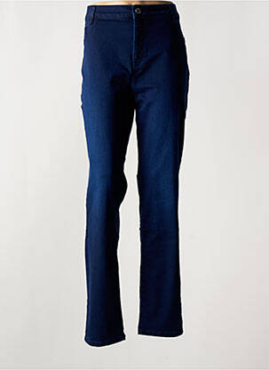 Pantalon slim tissage popeline taille normale bleu GUY DUBOUIS femme