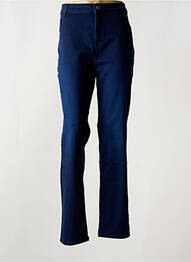 Pantalon slim tissage popeline taille normale bleu GUY DUBOUIS femme