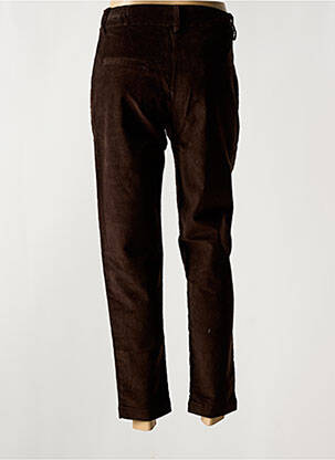 Pantalon 7/8 fermeture zippée sous rabat boutonné taille normale marron AGATHE & LOUISE femme