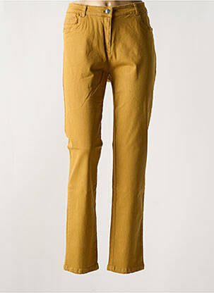 Pantalon droit stretch taille normale jaune AGATHE & LOUISE femme
