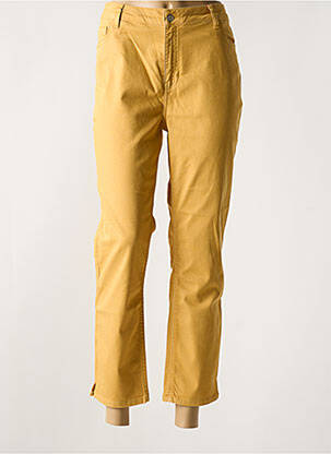 Pantalon 7/8 stretch taille normale jaune CONCEPT K femme