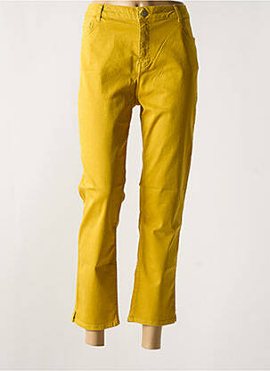 Pantalon 7/8 stretch taille normale jaune CONCEPT K femme