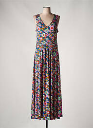 Robe longue imprimé fleurs sans manche bleu PRINCESSE NOMADE femme
