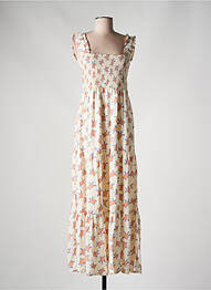 Robe longue imprimé fantaisie sans manche beige COMPAÑIA FANTASTICA femme