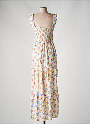 Robe longue imprimé fantaisie sans manche beige COMPAÑIA FANTASTICA femme