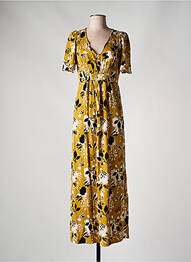 Robe longue imprimé fleurs manches courtes jaune LOLA ESPELETA femme