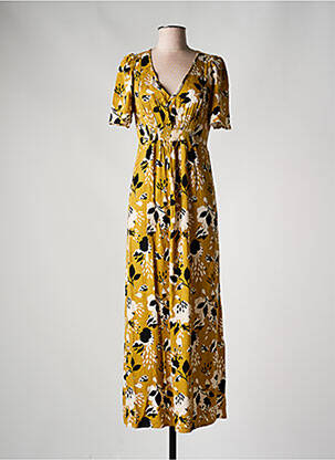Robe longue manches courtes manches courtes jaune LOLA ESPELETA femme