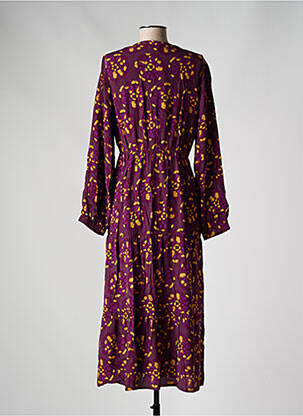 Robe mi-longue imprimé fantaisie manches longues violet AN' GE femme