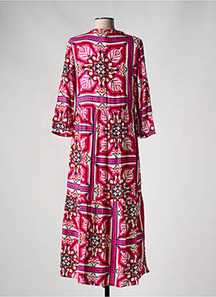 Robe longue imprimé fantaisie manches 3/4 rose STREET ONE femme