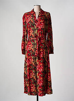 Robe longue manches longues manches longues rouge JULIE GUERLANDE femme