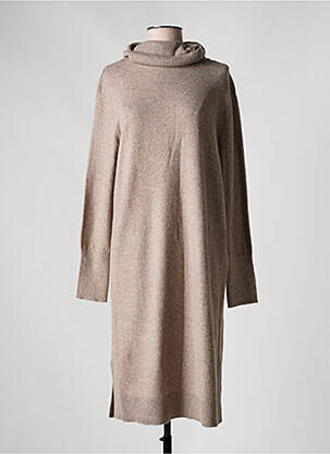 Robe pull tissage chiné manches longues marron STREET ONE femme