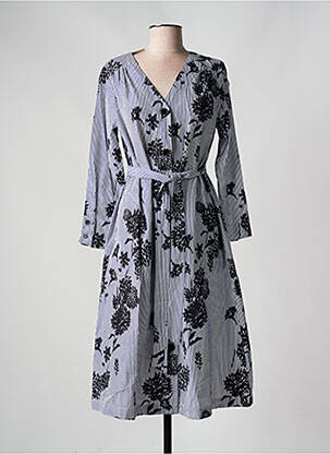 Robe mi-longue manches longues manches longues bleu MASAI femme