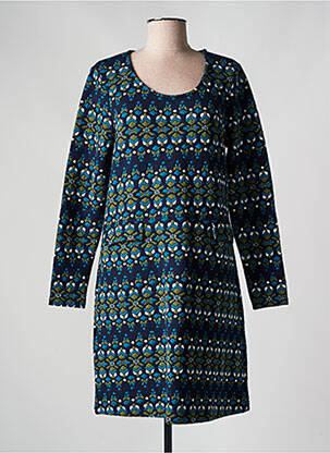 Robe mi-longue manches longues manches longues bleu PRINCESSE NOMADE femme
