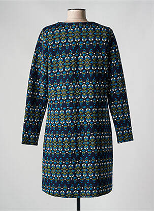 Robe mi-longue manches longues manches longues bleu PRINCESSE NOMADE femme