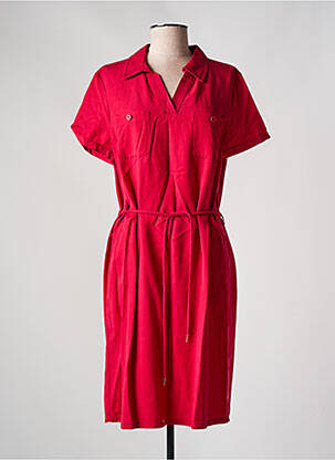 Robe mi-longue manches courtes manches courtes rouge DIANE LAURY femme