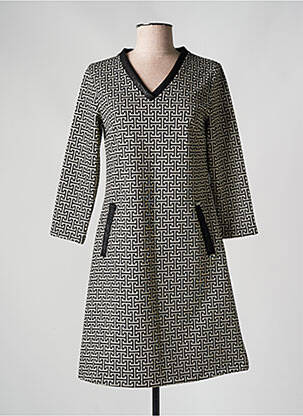 Robe courte manches 3/4 manches 3/4 noir MALOKA femme