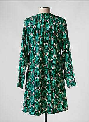 Robe courte coupe évasée manches longues vert COMPAÑIA FANTASTICA femme
