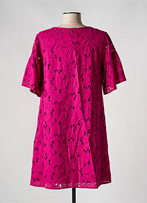 Robe courte coupe évasée manches courtes violet LOLA ESPELETA femme