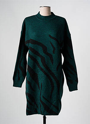Robe pull tissage chiné manches longues vert LOLA ESPELETA femme