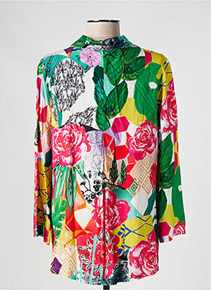 Blouse imprimé fantaisie manches longues vert MALOKA femme