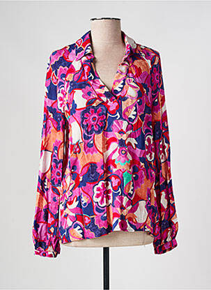 Blouse imprimé fantaisie manches longues violet C'EST BEAU LA VIE femme