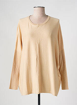 Pull col rond manches longues beige MASAI femme