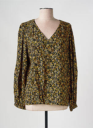 Blouse imprimé fantaisie manches longues noir C'EST BEAU LA VIE femme
