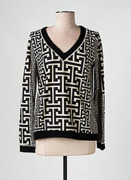 Pull coupe cintrée manches longues noir MALOKA femme