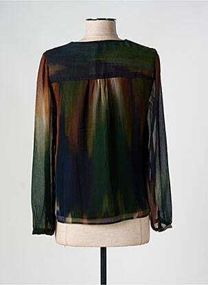 Blouse imprimé fantaisie manches longues marron JULIE GUERLANDE femme
