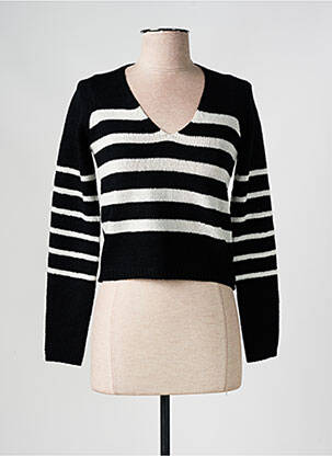 Pull coupe cintrée manches longues noir TIFFOSI femme