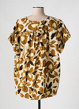 Blouse manches courtes manches courtes marron MASAI femme