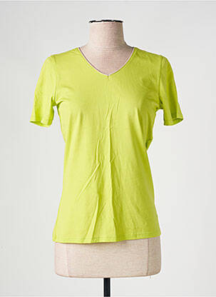 T-shirt col v manches courtes jaune JULIE GUERLANDE femme