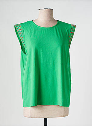 Top manches courtes manches courtes vert JULIE GUERLANDE femme