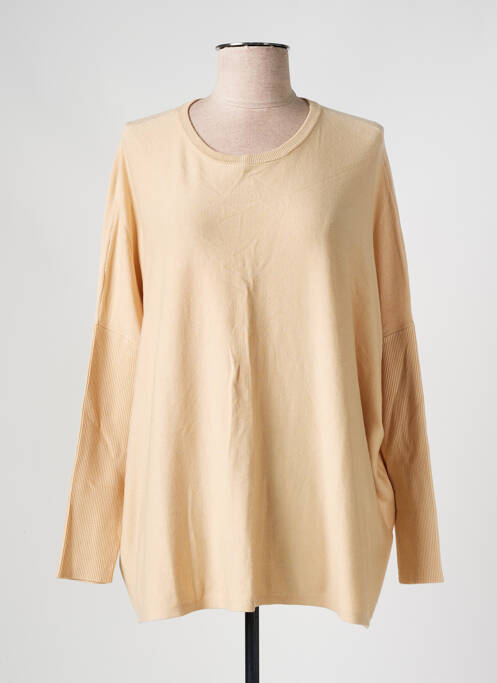 Pull col rond manches longues beige MASAI femme