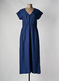 Robe longue manches courtes manches courtes bleu C'EST BEAU LA VIE femme