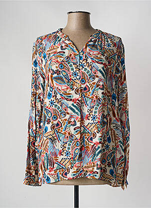 Blouse tissage popeline manches longues beige DIANE LAURY femme